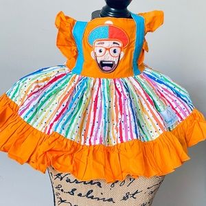 Size to 2T custom-made Blippi outfit, Boutique